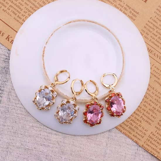 Joyería popular europea de los pendientes del descenso del estilo del oro 18K de la moda