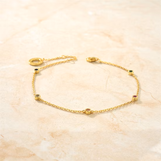Pulsera Bolo simple de plata de ley 925 con circonita cúbica de 5 puntos